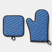 Einfache Typografie Kindername Ofenhandschuh & Topflappen-Set (Vorderseite)