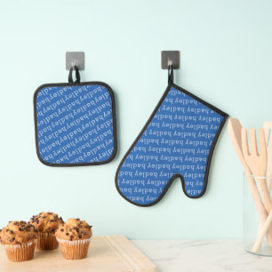 Einfache Typografie Kindername Ofenhandschuh & Topflappen-Set