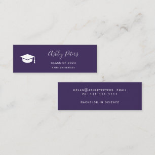Einfache Typografie lila Abschluss Mini Visitenkarte