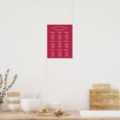 Einfache Typografie Magenta Hochzeitsstift Poster (Küche)