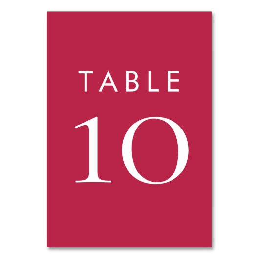 Einfache Typografie Magenta Wedding Tischnummer (Rückseite)
