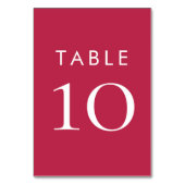 Einfache Typografie Magenta Wedding Tischnummer (Vorderseite)