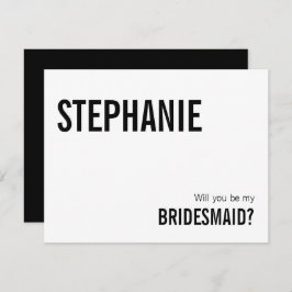 Einfache Typografie: Meine Bridesmaid-Empfehlungsk Mitteilungskarte