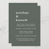 Einfache Typografie Minimalistisch Moderne Hochzei Einladung (Vorne/Hinten)