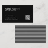 Einfache Typografie Minimalistischer QR-Code Visitenkarte (Vorne/Hinten)