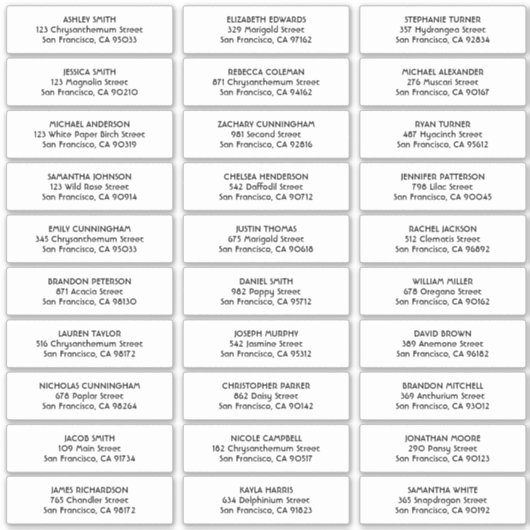 Einfache Typografie mit Namen von Hochzeiten Aufkleber (Vorderseite)