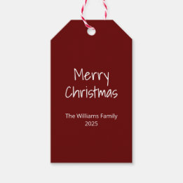 Einfache Typografie Moderne Familie - Weihnachten Geschenkanhänger