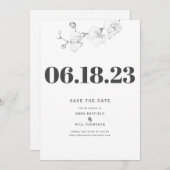 Einfache Typografie Modernes Orchid Wedding Rett D Einladung (Vorne/Hinten)