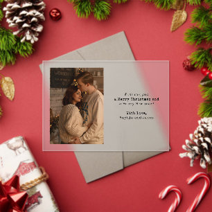 Einfache Typografie-Paar-Foto-Weihnachtskarte Acryleinladungen