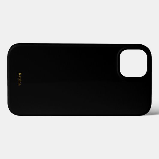 Einfache Typografie Personalisiert Name Black Gold Case-Mate iPhone Hülle (Rückseite (Horizontal))