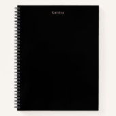 Einfache Typografie Personalisiert Name Black Pink Notizblock (Vorderseite)