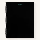 Einfache Typografie Personalisiert Name Schwarz Aq Notizblock (Vorderseite)