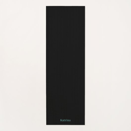 Einfache Typografie Personalisiert Name Schwarz Aq Yogamatte (Vorderseite)