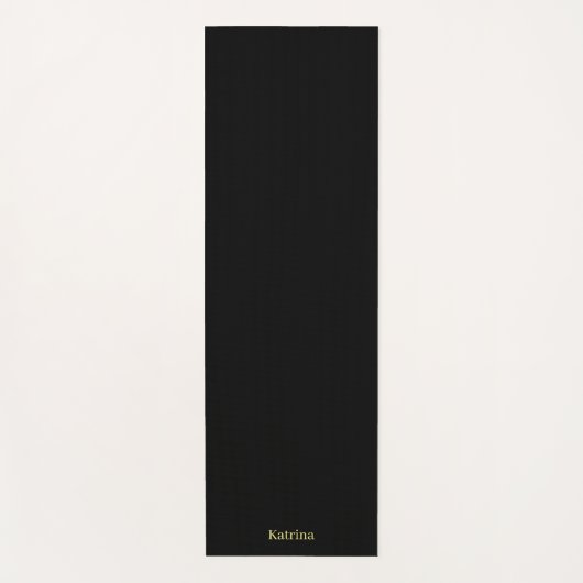 Einfache Typografie Personalisierter Name Schwarz Yogamatte (Vorderseite)
