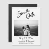 Einfache Typografie Pic Save the Date Magnetkarte (Vorne/Hinten)