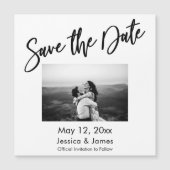 Einfache Typografie Pic Save the Date Magnetkarte (Vorderseite)