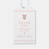 Einfache Typografie Pink Baby Dusche Danke für Ihr Geschenkanhänger (Vorderseite)