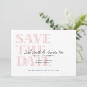 Einfache Typografie Pink Flat Save the Date Karte (Stehend Vorderseite)