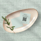 Einfache Typografie QR Code Mint Wedding RSVP Begleitkarte