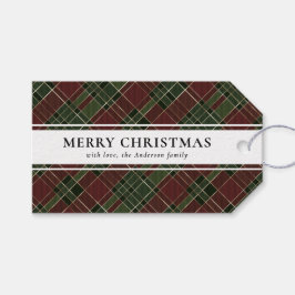 Einfache Typografie Red Buffalo Kariert Weihnachte Geschenkanhänger