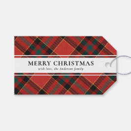 Einfache Typografie Red Buffalo Kariert Weihnachte Geschenkanhänger