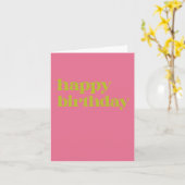 Einfache Typografie - Rosa und Zitronengrün zum Ge Karte (Gelbe Blume)