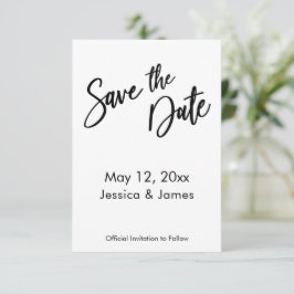 Einfache Typografie Save the Date Schwarz & Weiß