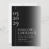 Einfache Typografie, Schwarz/Weiß-Hochzeit Einladung (Vorderseite)