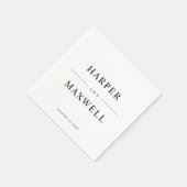 Einfache Typografie, Schwarz-Weiß-Hochzeit Serviette (Ecke)