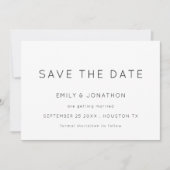 Einfache Typografie Schwarz-weiß oder farblich Save The Date (Vorderseite)