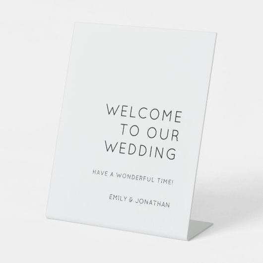 Einfache Typografie Schwarz-weiß Willkommen bei Ho Sockelschild (Vorderseite)