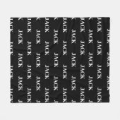 Einfache Typografie Schwarz-weißer Individuelle Na Fleecedecke (Vorderseite (Horizontal))