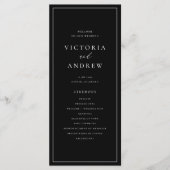 Einfache Typografie-Schwarze Feierliche Hochzeit Programm (Vorderseite)