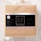 Einfache Typografie, schwarze Rose, goldenes Logo (Insitu)