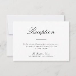 Einfache Typografie, Schwarzweiß-Empfang RSVP Karte
