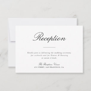 Einfache Typografie, Schwarzweiß-Empfang RSVP Karte