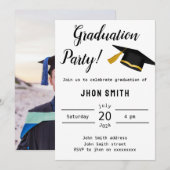 Einfache Typografie, Schwarzweiß-Foto Einladung (Vorne/Hinten)