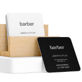 Einfache Typografie, Schwarzweiß-Stylist Quadratische Visitenkarte