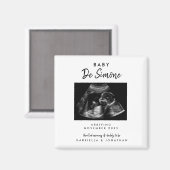 Einfache Typografie Sonogramm Foto Schwangerschaft Magnet (Vorderseite/Rückseite)