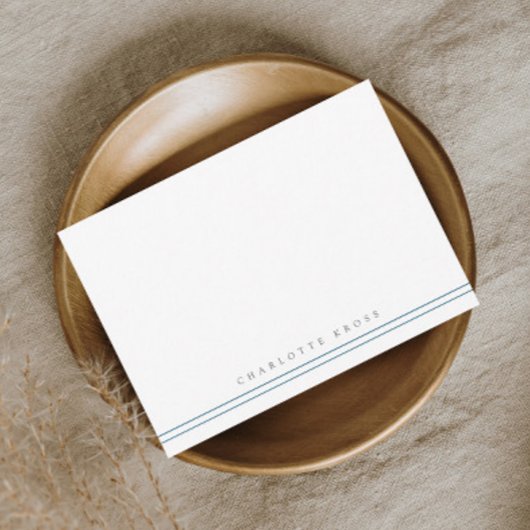 Einfache Typografie Stripe Personal Stationery Mitteilungskarte