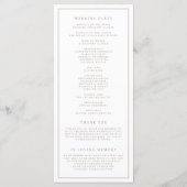 Einfache Typografie Taupe Formal Hochzeit Programm (Rückseite)