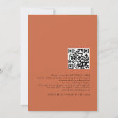 Einfache Typografie Terracotta QR Code Hochzeit Einladung (Rückseite)