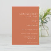 Einfache Typografie Terracotta Wedding Save the Da Date (Stehend Vorderseite)