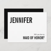 Einfache Typografie-Trauzeugin Mitteilungskarte (Vorne/Hinten)