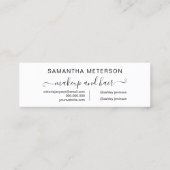 Einfache Typografie-Trend Schwarz-weiße Verabredun Mini Visitenkarte (Rückseite)