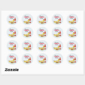 Einfache Typografie Trendfarbige Hamburger Custom Runder Aufkleber (Blatt)