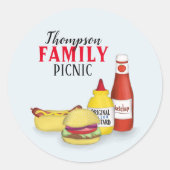 Einfache Typografie Trendfarbige Hamburger Custom Runder Aufkleber (Vorderseite)
