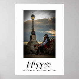 Einfache Typografie | Verheiratet 50 Jahre mit Fot Poster