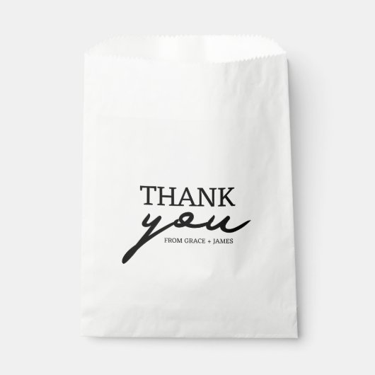 Einfache Typografie Vielen Dank Personalisierte Ho Geschenktütchen (Vorderseite)