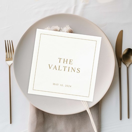 Einfache Typografie Wedding Napkins Serviette